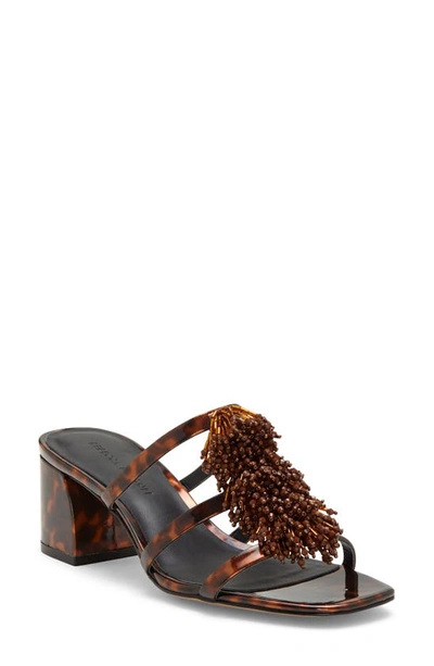 Shop Rebecca Minkoff Raygan Beaded Slide Sandal In Tortoise Nubuck Leather