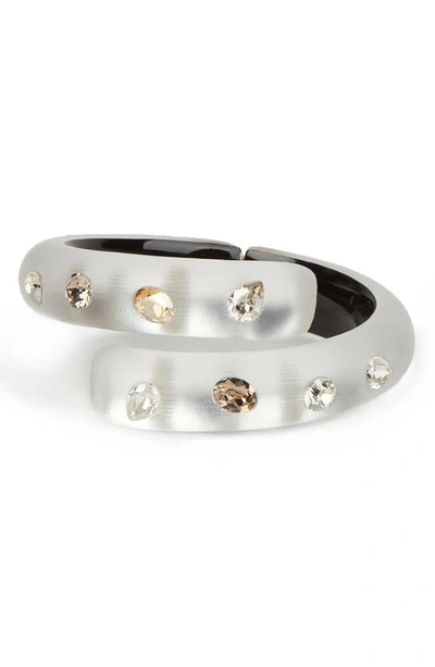 Shop Alexis Bittar Future Antiquity Crystal Bypass Bangle In Silver