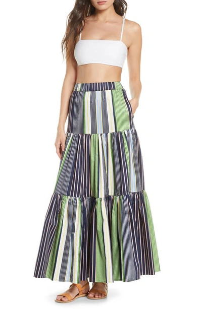 Shop Tory Burch Shibori Stripe Cover-up Skirt In Field Day Stripe