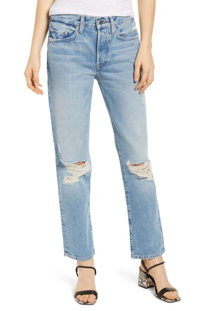 Shop Edwin Cai High Waist Nonstretch Ripped Straight Leg Jeans In Slayer
