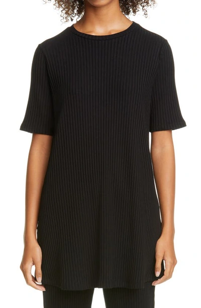 Eileen Fisher Ribbed Tunic In Black