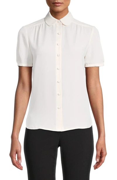 Shop Anne Klein Peter Pan Collar Top In Anne White