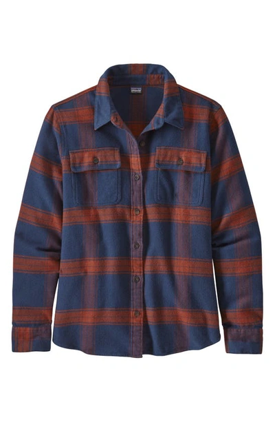 Shop Patagonia Fjord Flannel Shirt In New Navy