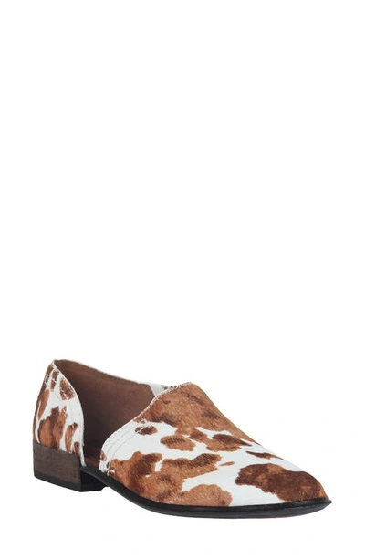 Shop Otbt Coyote Half D'orsay Shoe In Calf Print Calf Hair