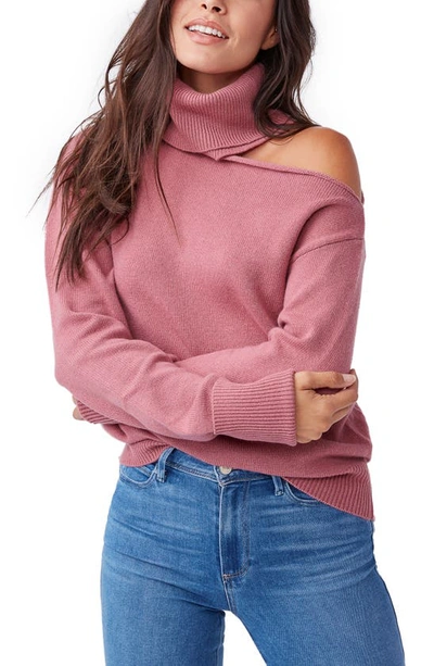 Shop Paige Raundi Cold Shoulder Sweater In Mesa Rose