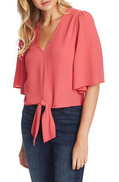 Shop 1.state Tie Front Blouse In Cherry Blossom