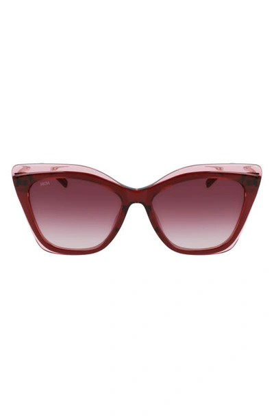 Shop Mcm 55mm Butterfly Sunglasses In Burgundy/ Purple Gradient