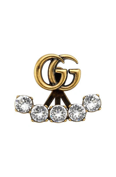 Shop Gucci Gg Crystal Single Earring In Gold