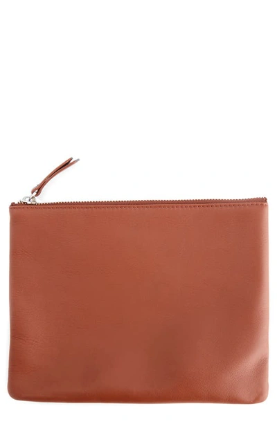 Shop Royce New York Leather Travel Pouch In Tan
