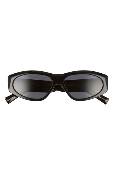Shop Givenchy 57mm Rectangle Sunglasses In Black/ Grey Blue