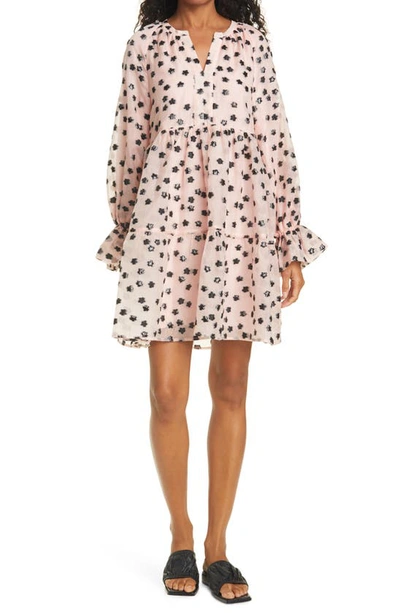Shop Stine Goya Ivana Floral Long Sleeve Organza Dress In Meadow Blush