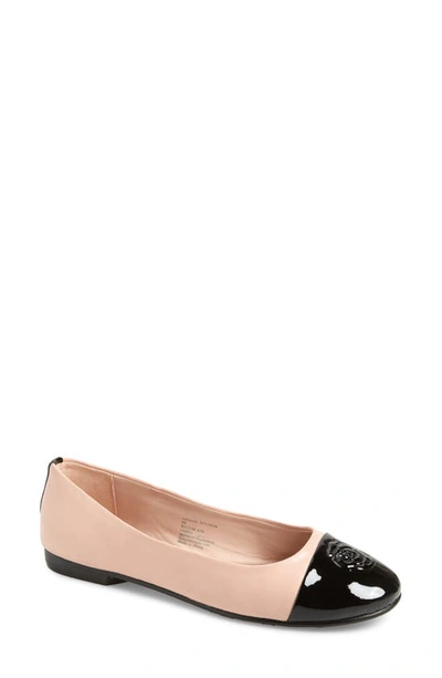 Shop Taryn Rose Collection Adrianna Cap Toe Skimmer Flat In Black Leather
