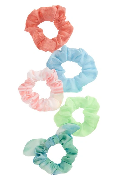 Shop Bp. 5-pack Tie Dye Scrunchie Set In Green Multi