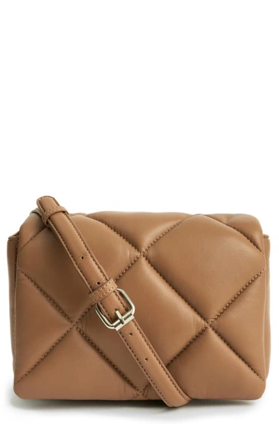 Shop Stand Studio Brynn Quilted Lambskin Leather Shoulder Bag In Sand
