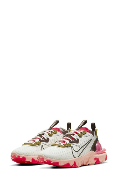Nike React Vision "summit White/siren Red" Sneakers In 102 White