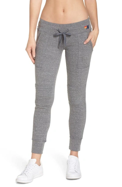 Shop Aviator Nation Moto Sweatpants In Heather Grey