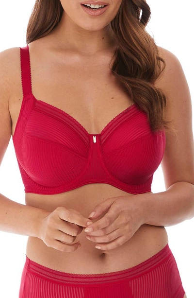 Fusion Full Figure Underwire Side Support Bra In Red