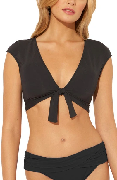 Bleu Rod Beattie Kore Tie Front Bikini Top In Black