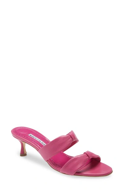 Shop Manolo Blahnik Pallera Slip-on Sandal In Pink