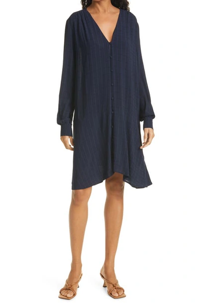 Shop Samsã¸e Samsã¸e Jetta Long Sleeve Swing Dress In Sky Captain