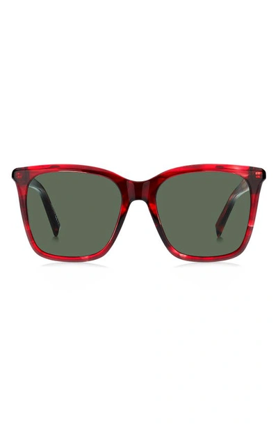 Shop Givenchy 56mm Gradient Rectangle Sunglasses In Red Horn/ Green