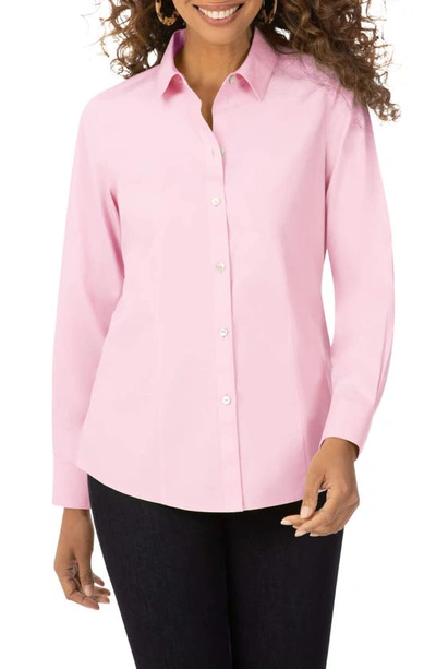 Shop Foxcroft Dianna Non-iron Cotton Shirt In Pink Paradise