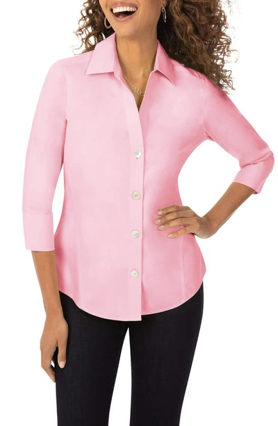 Shop Foxcroft Paityn Non-iron Cotton Shirt In Pink Paradise
