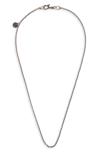 Shop John Varvatos Skull Chain Necklace In Metallic Silver