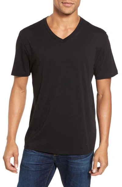 Shop Vince Pima Cotton Slim Fit V-neck T-shirt In Black
