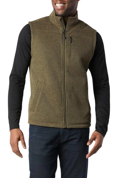 Shop Smartwool Hudson Trail Fleece Vest In Military Olive