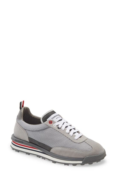 Shop Thom Browne Tech Runner Sneaker In Light Grey