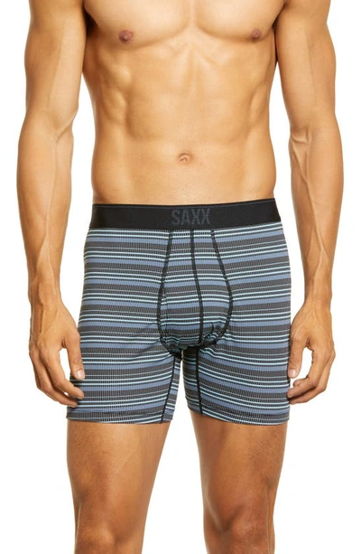 Saxx Quest Quick Dry 2-pack Mesh Boxer Briefs In Sunrise Stripe/ Black Ii