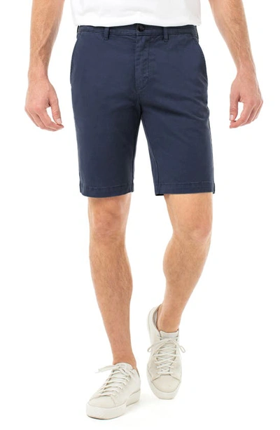 Shop Liverpool Stretch Cotton Shorts In Navy