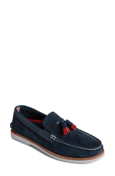 Shop Sperry Cloud Authentic Original Tassel Loafer In Navy/ Red