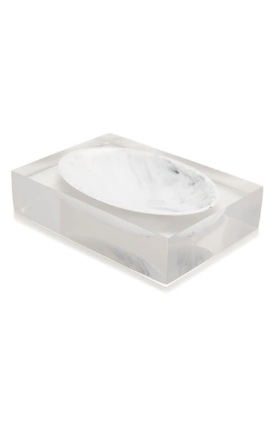Shop Kassatex Ducale Soap Dish In White/ Black