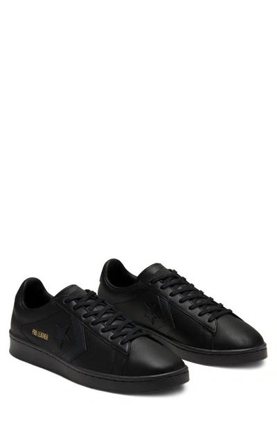 Shop Converse Pro Low Top Leather Sneaker In Black/ Black/ Black