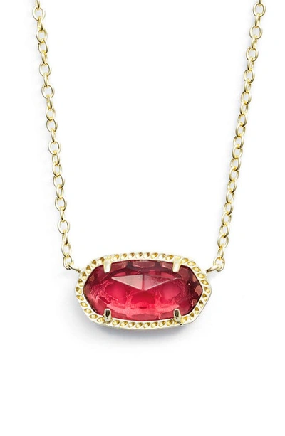 Shop Kendra Scott Elisa Birthstone Pendant Necklace In January/berry/gold