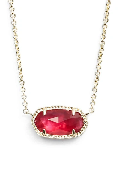 Shop Kendra Scott Elisa Birthstone Pendant Necklace In October/berry Illusion/gold