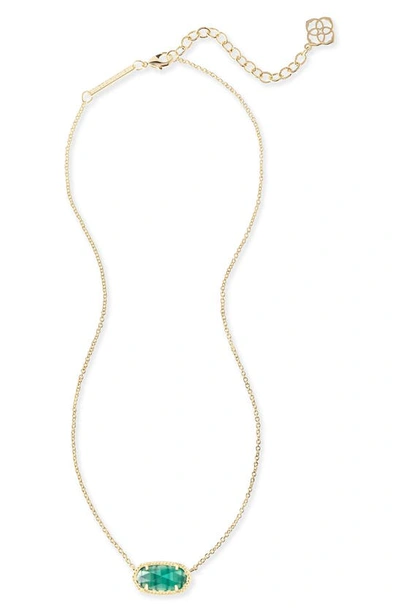 Shop Kendra Scott Elisa Birthstone Pendant Necklace In May/ Emerald Cats Eye/gold