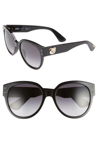 Shop Moschino 56mm Round Sunglasses In Black