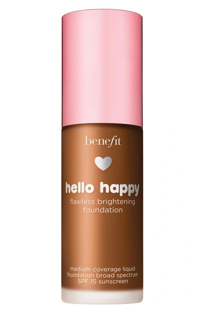 Shop Benefit Cosmetics Benefit Hello Happy Flawless Brightening Foundation Spf 15, 1 oz In Shade 10- Deep Warm