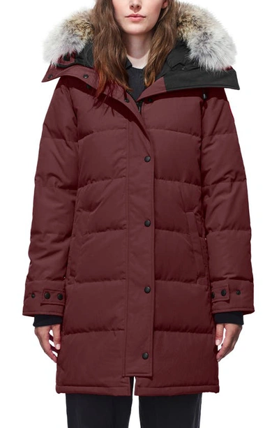 Shop Canada Goose Shelburne Fusion Fit Genuine Coyote Fur Trim Down Parka In Elderberry