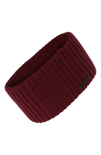 Shop Allsaints Cardigan Stitch Headband In Dark Rust Red