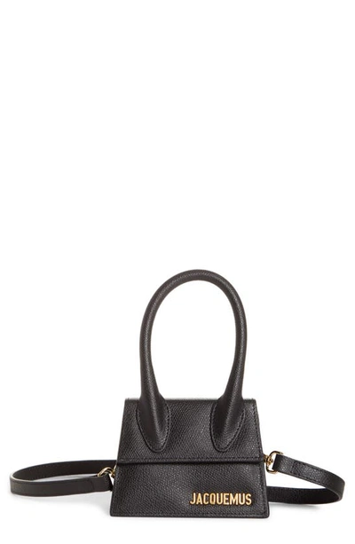 Shop Jacquemus Le Chiquito Leather Mini Top Handle Bag In Black
