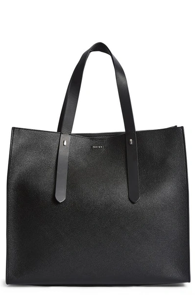 Shop Reiss Swaby Leather Tote In Black