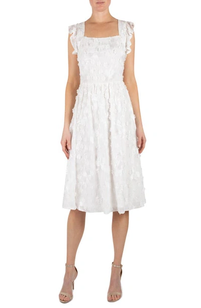 Shop Julia Jordan Romantic Floral Appliqué Fit & Flare Dress In Ivory