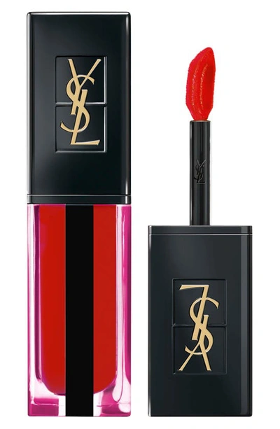 Shop Saint Laurent Vernis A Levres Water Stain Lip Stain In 612 Rouge Deluge
