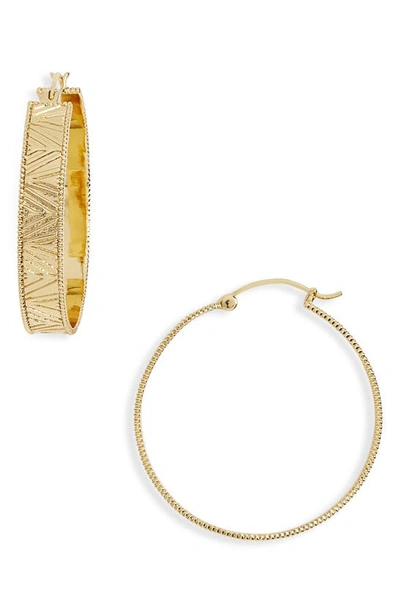 Shop Gorjana Cobra Hoop Earrings In Gold