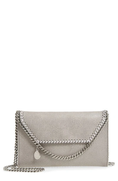 Shop Stella Mccartney Mini Falabella Shaggy Dear Faux Leather Crossbody Bag In Light Grey