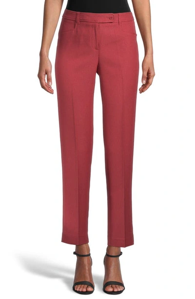 Shop Anne Klein Duke Slim Straight Leg Pants In Cinnamon/ Anne Black